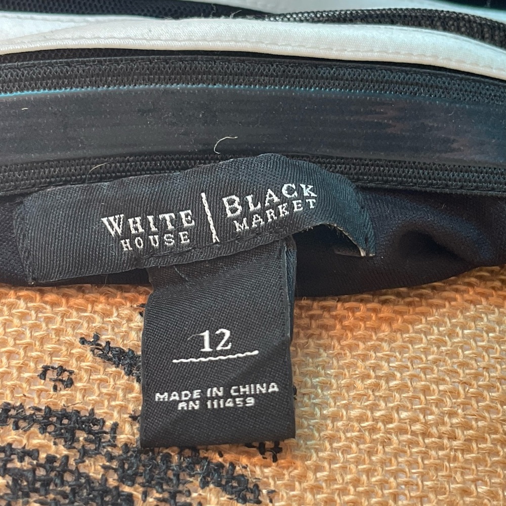 EUC WHBM Black Mesh Dress with White to Gray Ombré Stripes - Picture 5 of 8